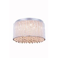 Elegant Lighting V2092F16C-Rc Influx 10 Light Flush Mount Royal Cut Crystals - Chrome