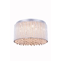 Elegant Lighting V2092F16C-Rc Influx 10 Light Flush Mount Royal Cut Crystals - Chrome