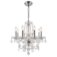 Elegant Lighting V7838D20C-Rc 20 X 20 In Princeton 8 Light Chrome Chandelier - Royal Cut Crystals