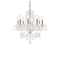 Elegant Lighting V7838D20C-Rc 20 X 20 In Princeton 8 Light Chrome Chandelier - Royal Cut Crystals