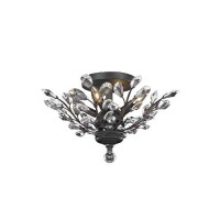 Elegant Lighting V2011F20Db-Rc Orchid 4 Light Flush Mount, Royal Cut Crystals - Dark Bronze