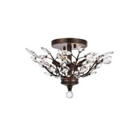 Elegant Lighting V2011F20Db-Rc Orchid 4 Light Flush Mount, Royal Cut Crystals - Dark Bronze