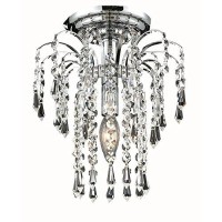 Elegant Lighting V6801F9C-Rc Falls 1 Light Flush Mount Royal Cut Crystals - Chrome