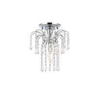 Elegant Lighting V6801F9C-Rc Falls 1 Light Flush Mount Royal Cut Crystals - Chrome