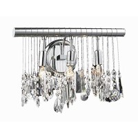 Elegant Lighting V3100W16C-Rc Chorus Line 3 Light Wall Sconce Royal Cut Crystals - Chrome