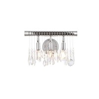 Elegant Lighting V3100W16C-Rc Chorus Line 3 Light Wall Sconce Royal Cut Crystals - Chrome