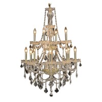 Elegant Lighting V7890D28G-Rc 41 X 28 In Giselle 12 Light Gold Chandelier - Royal Cut Crystals