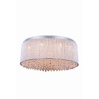 Elegant Lighting V2092F24C-Rc Influx 14 Light Flush Mount Royal Cut Crystals - Chrome