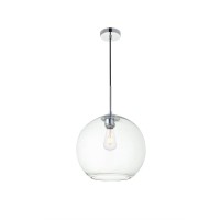 Baxter 1 Light Chrome Pendant With Clear Glass