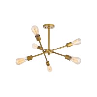 Axel 6 Lights Brass Flush Mount