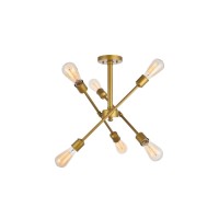 Axel 6 Lights Brass Flush Mount