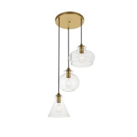 Destry 3 Lights Chrome Pendant With Clear Glass