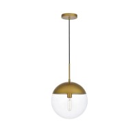 Eclipse 1 Light Brass Pendant With Clear Glass