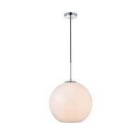 Baxter 1 Light Chrome Pendant With Frosted White Glass