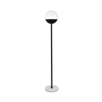 Eclipse 1 Light Black Floor Lamp With Clear Glass