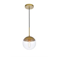 Eclipse 1 Light Brass Pendant With Clear Glass