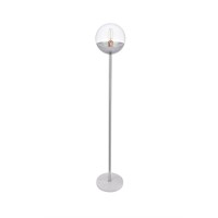 Eclipse 1 Light Chrome Floor Lamp With Clear Glass