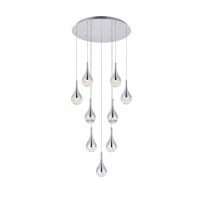 Amherst Collection Led 9-Light Chandelier 24In X 9In Chrome Finish