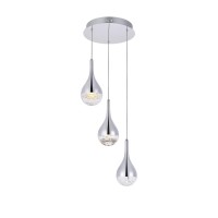 Amherst Collection Led 3-Light Chandelier 12In X 9In Chrome Finish