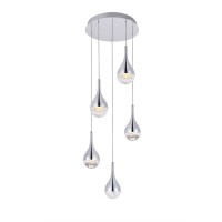 Amherst Collection Led 5-Light Chandelier 15In X 9In Chrome Finish