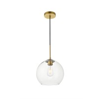 Baxter 1 Light Brass Pendant With Clear Glass