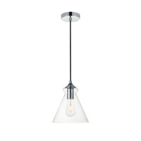 Destry 1 Light Black Pendant With Clear Glass