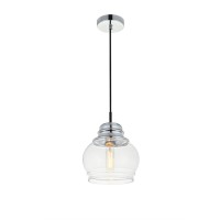 Kenna 1 Light Black Pendant With Clear Glass