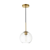 Baxter 1 Light Brass Pendant With Clear Glass