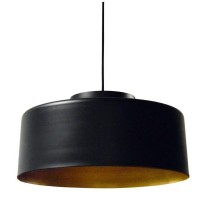 Dainolite Kup-201P-Bk-Gld 1 Light Metal Pendant, Black & Gold