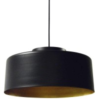 Dainolite Kup-201P-Bk-Gld 1 Light Metal Pendant, Black & Gold