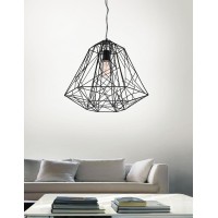 1 Light Down Pendant With Black Finish