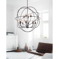 12 Light Up Chandelier With Brown Finish