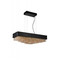 10 Light Drum Shade Chandelier With Black Finish