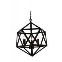 4 Light Up Pendant With Black Finish