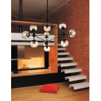 10 Light Chandelier With Black Finish