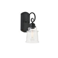 Spire 1 Light Black Wall Sconce