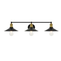 Etude 3 Light Brass And Black Wall Sconce