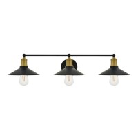 Etude 3 Light Brass And Black Wall Sconce