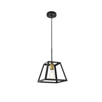 Resolute 1 Light Brass And Black Pendant