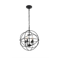 Wallace 4 Light Matte Black Pendant