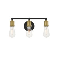 Serif 3 Light Brass And Black Wall Sconce