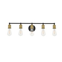 Serif 5 Light Brass And Black Wall Sconce