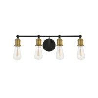 Serif 4 Light Brass And Black Wall Sconce