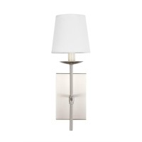 Eclipse 1 Light Burnished Nickel And White Shade Wall Sconce