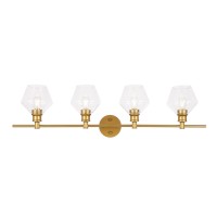 Gene 4 Light Brass And Clear Glass Wall Sconce