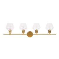 Gene 4 Light Brass And Clear Glass Wall Sconce