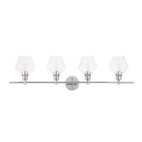 Gene 4 Light Chrome And Clear Glass Wall Sconce