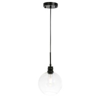 Emett 1 Light Black And Clear Glass Pendant