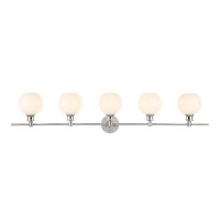 Collier 5 Light Chrome And Frosted White Glass Wall Sconce