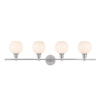 Collier 4 Light Chrome And Frosted White Glass Wall Sconce